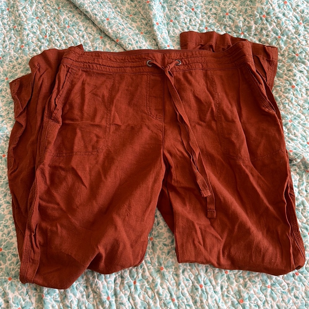 Burnt orange linen pants